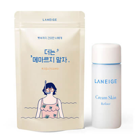 Laneige Cream Skin Refiner 50 ml. Limited Edition #Don't Let Be Dry Anymore ครีมบำรุงใบรูปแบบน้ำมาพร้อมแพ็คเก็จจิ้ง Limited Edtion ถุงลวดลายสุดน่ารัก ให้ผิวคุณรู้สึกชุ่มชื้นล้ำลึกตั้งแต่ขั้นตอนแรกของการบำรุงผิวหน้า ราวกับใช้ครีมบำรุงผิวแบบเนื้อครีม แต่สบายผิวมากกว่า